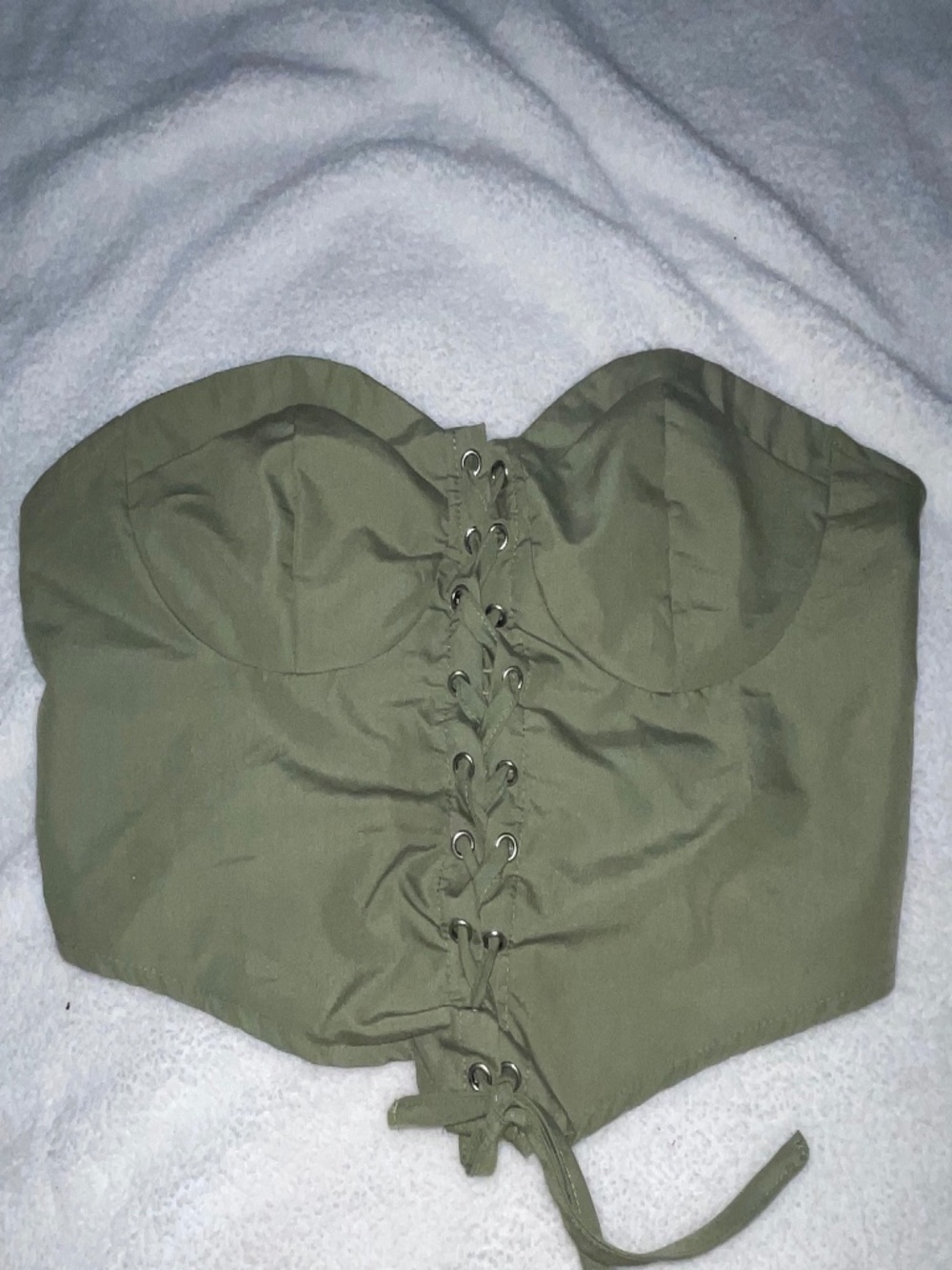 Crop top Strapless Green